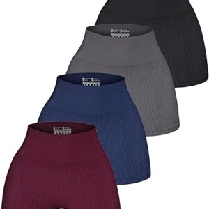 4-Piece High-Waisted Yoga Shorts Set