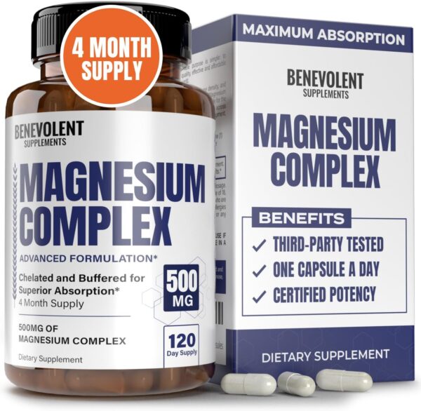 5-in-1 Magnesium Complex Supplement 4 Month Supply