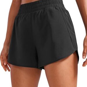 High-Waisted Running Shorts with Zip Pocket
