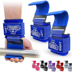 Weightlifting Hooks with Wrist Support Straps